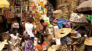A busy market place in Ghana